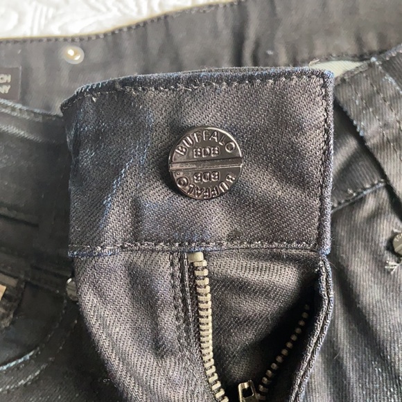 Buffalo LowRise Rocker black Stretch straight leg Jeans 28 rips black rhinestone - Picture 9 of 9